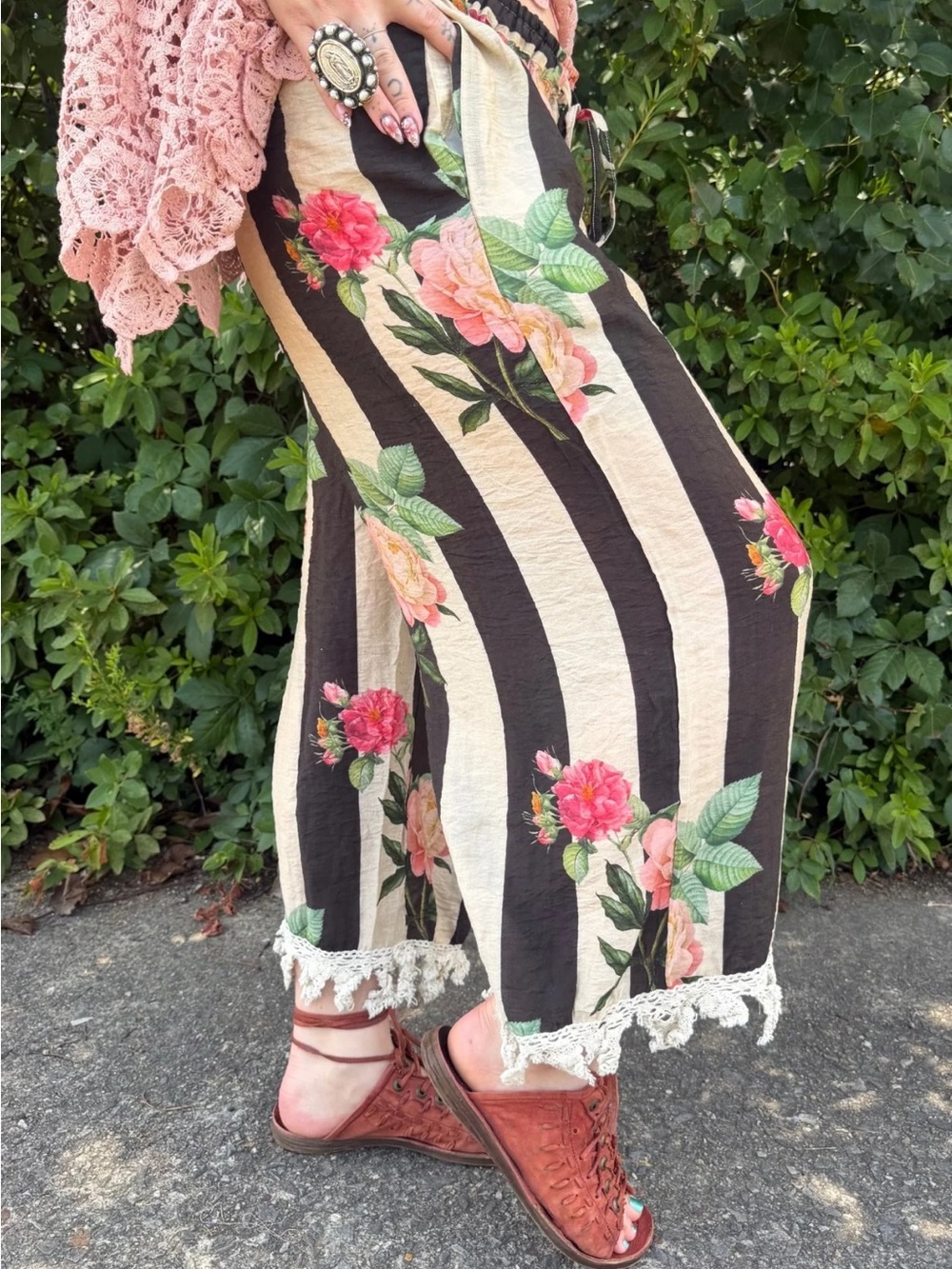 🔥BRAND NEW Wild Stillness Bloomers, Jaded Gypsy, Black&White striped, SILK, lace - Picture 3 of 3